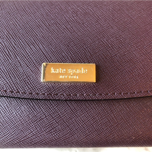 Kate Spade Plum Purple Phone Wristlet Wallet Purse Detachable Wristband Loop - Picture 13 of 15